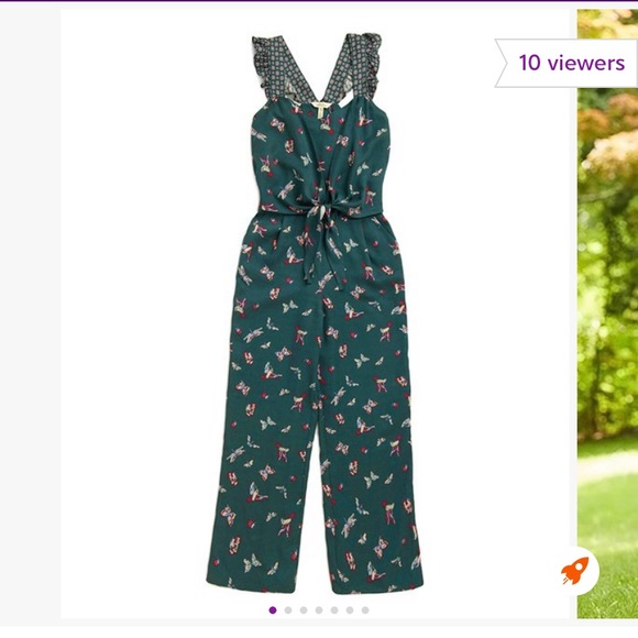 Matilda Jane dark green butterfly insects jumpsuit - Picture 4 of 9